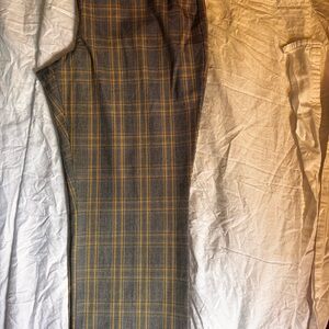 Express Women's Boot Cut Jeans - Gray and Yellow Plaid